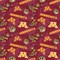 Sykel Enterprises-University of Minnesota Cotton Fabric-Minnesota Golden Gophers Tone On Tone Cotton Quilting Fabric